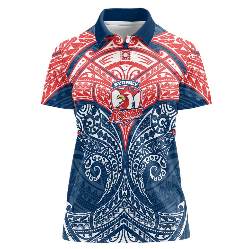 Personalized Sydney Roosters Women Polo Shirt Polynesian Tribal Pattern Style