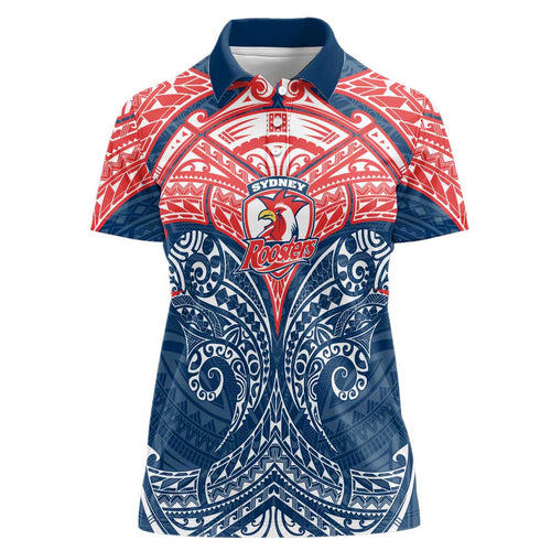 Personalized Sydney Roosters Women Polo Shirt Polynesian Tribal Pattern Style