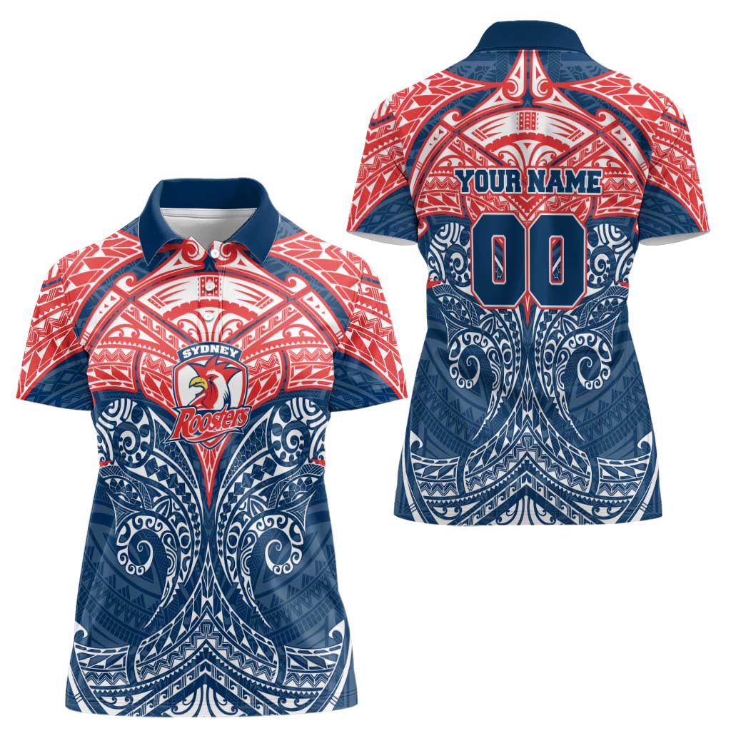 Personalized Sydney Roosters Women Polo Shirt Polynesian Tribal Pattern Style