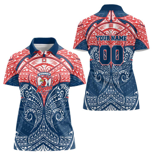 Personalized Sydney Roosters Women Polo Shirt Polynesian Tribal Pattern Style