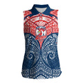 Personalized Sydney Roosters Women Sleeveless Polo Shirt Polynesian Tribal Pattern Style
