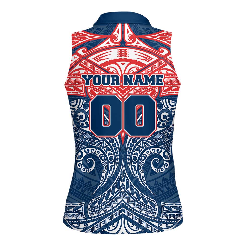 Personalized Sydney Roosters Women Sleeveless Polo Shirt Polynesian Tribal Pattern Style