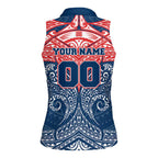 Personalized Sydney Roosters Women Sleeveless Polo Shirt Polynesian Tribal Pattern Style