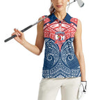Personalized Sydney Roosters Women Sleeveless Polo Shirt Polynesian Tribal Pattern Style