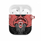 Personalized St. George Illawarra Dragons AirPods Case Polynesian Tribal Pattern Style