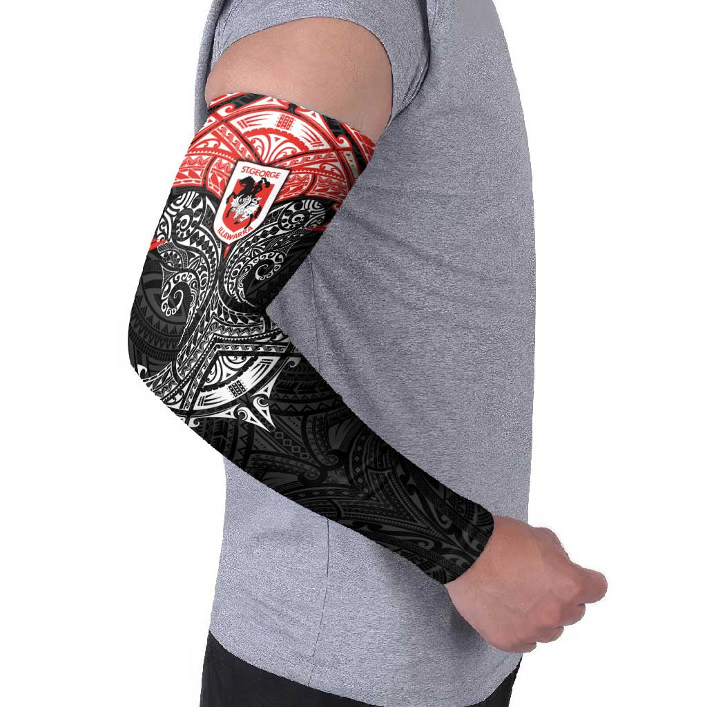 Personalized St. George Illawarra Dragons Arm Sleeves Polynesian Tribal Pattern Style