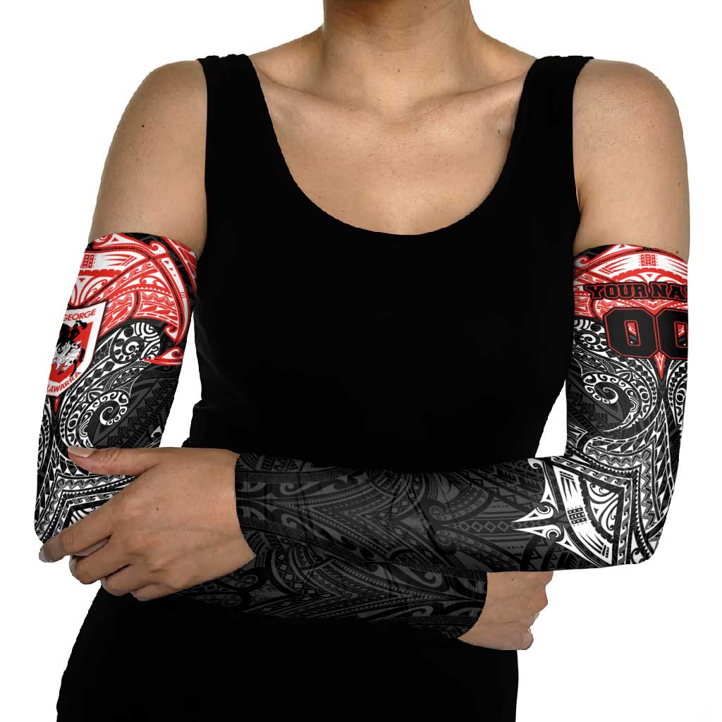 Personalized St. George Illawarra Dragons Arm Sleeves Polynesian Tribal Pattern Style