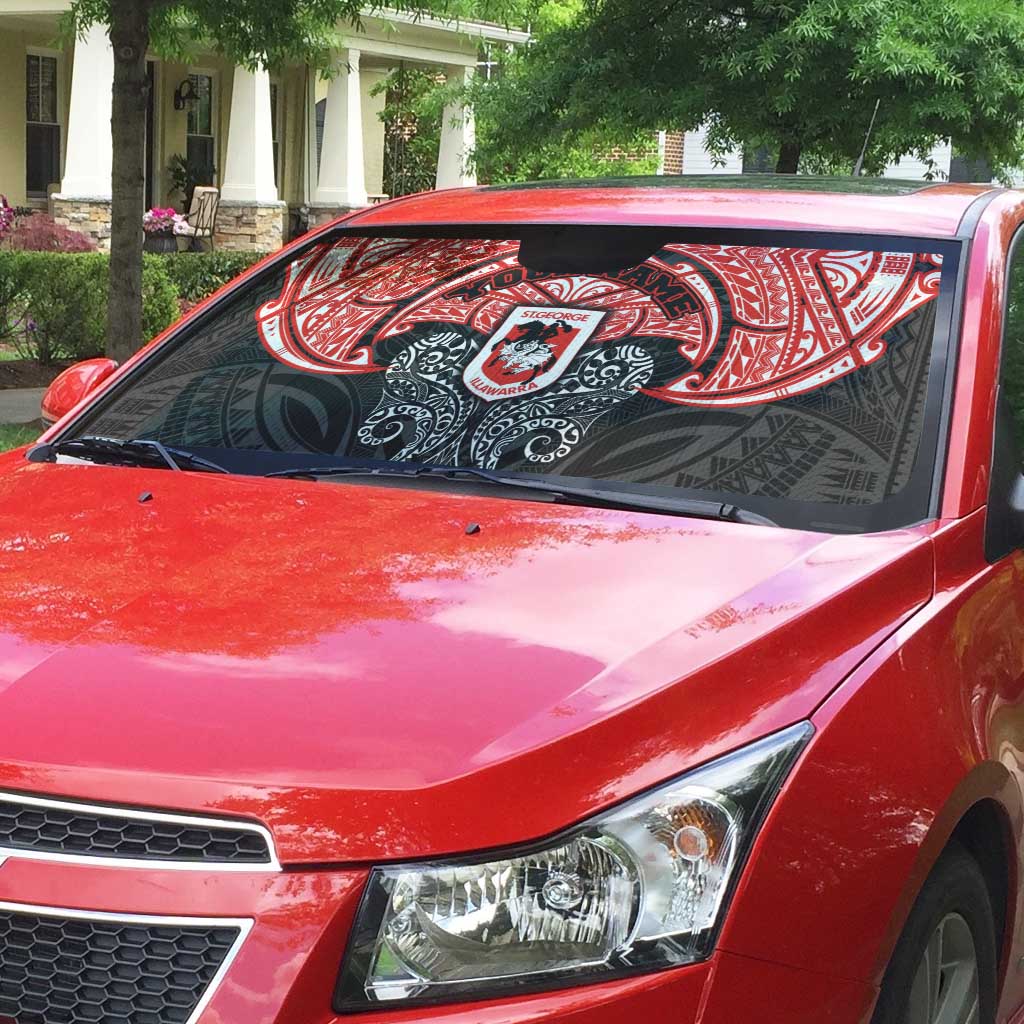 Personalized St. George Illawarra Dragons Auto Sun Shade Polynesian Tribal Pattern Style