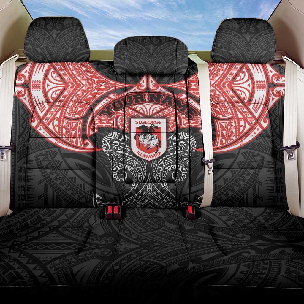 Personalized St. George Illawarra Dragons Back Car Seat Cover Polynesian Tribal Pattern Style