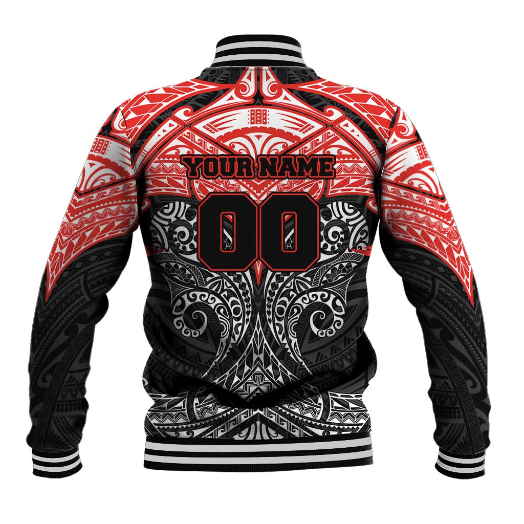 Personalized St. George Illawarra Dragons Baseball Jacket Polynesian Tribal Pattern Style