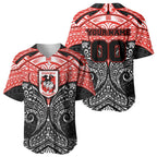 Personalized St. George Illawarra Dragons Baseball Jersey Polynesian Tribal Pattern Style