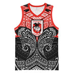 Personalized St. George Illawarra Dragons Basketball Jersey Polynesian Tribal Pattern Style