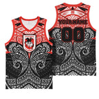 Personalized St. George Illawarra Dragons Basketball Jersey Polynesian Tribal Pattern Style