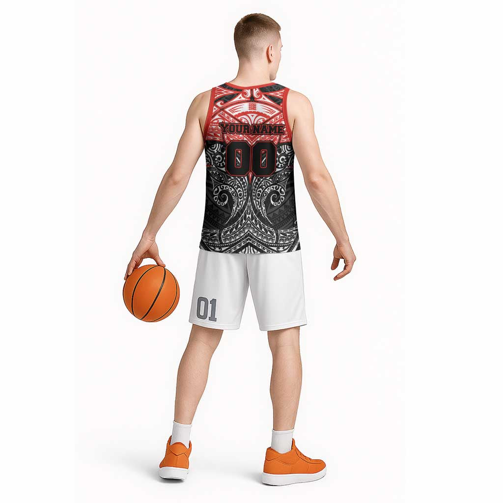Personalized St. George Illawarra Dragons Basketball Jersey Polynesian Tribal Pattern Style