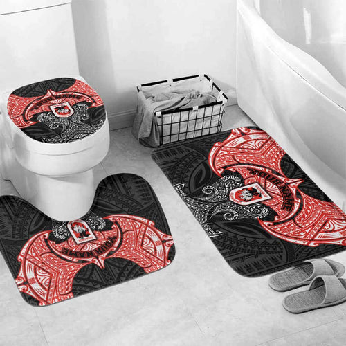 Personalized St. George Illawarra Dragons Bathroom Set Polynesian Tribal Pattern Style