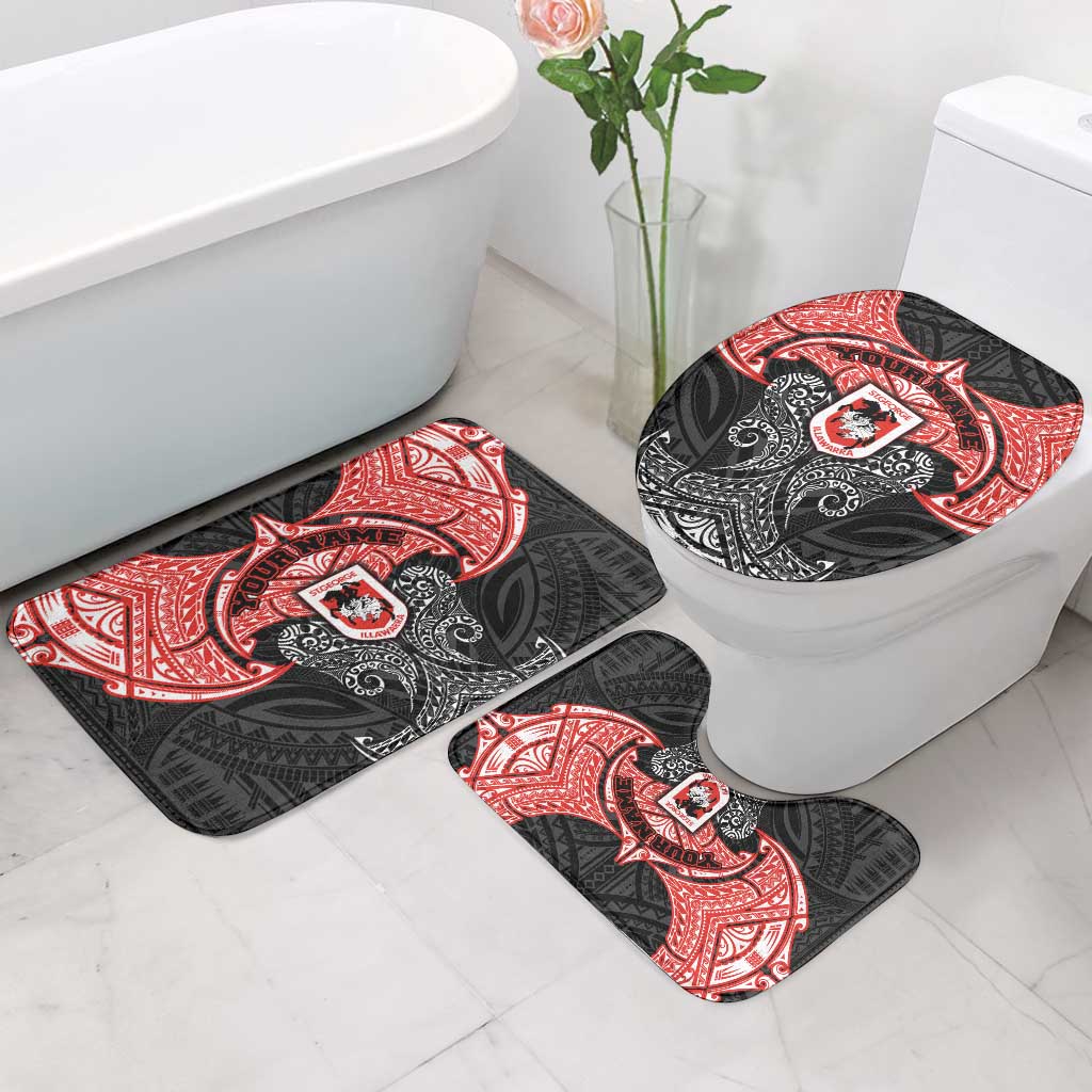 Personalized St. George Illawarra Dragons Bathroom Set Polynesian Tribal Pattern Style