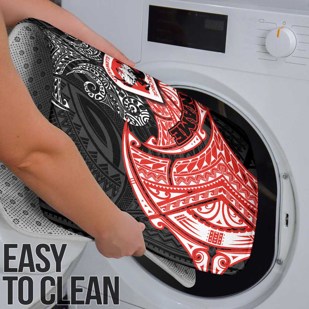 Personalized St. George Illawarra Dragons Bathroom Set Polynesian Tribal Pattern Style