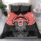 Personalized St. George Illawarra Dragons Bedding Set Polynesian Tribal Pattern Style