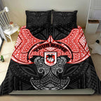 Personalized St. George Illawarra Dragons Bedding Set Polynesian Tribal Pattern Style