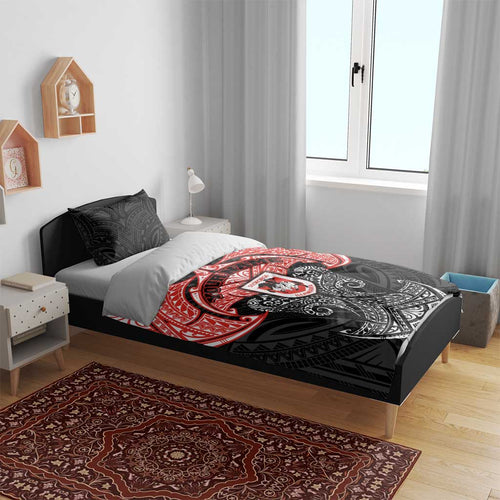 Personalized St. George Illawarra Dragons Bedding Set Polynesian Tribal Pattern Style