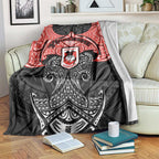 Personalized St. George Illawarra Dragons Blanket Polynesian Tribal Pattern Style