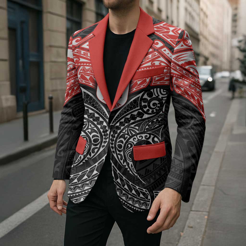 Personalized St. George Illawarra Dragons Blazer Polynesian Tribal Pattern Style