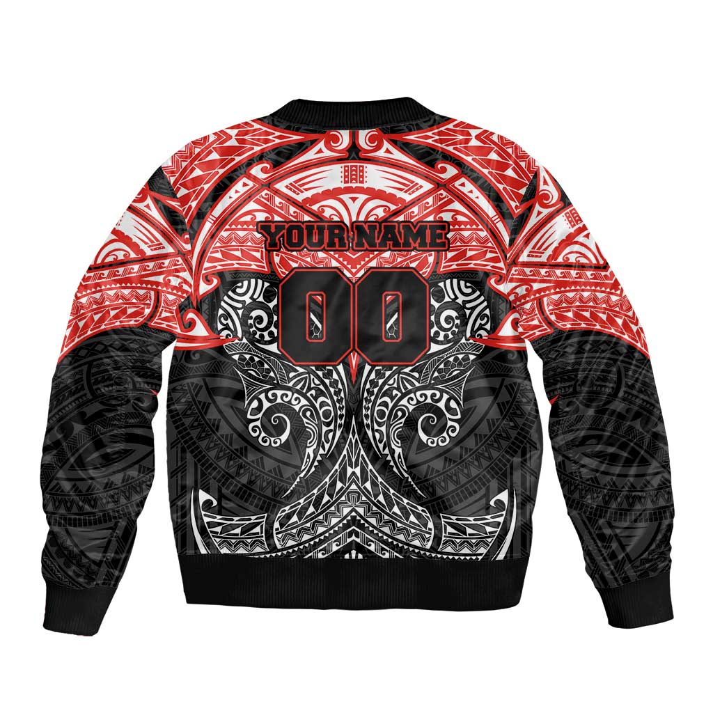 Personalized St. George Illawarra Dragons Bomber Jacket Polynesian Tribal Pattern Style