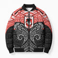 Personalized St. George Illawarra Dragons Bomber Puffer Jacket Polynesian Tribal Pattern Style