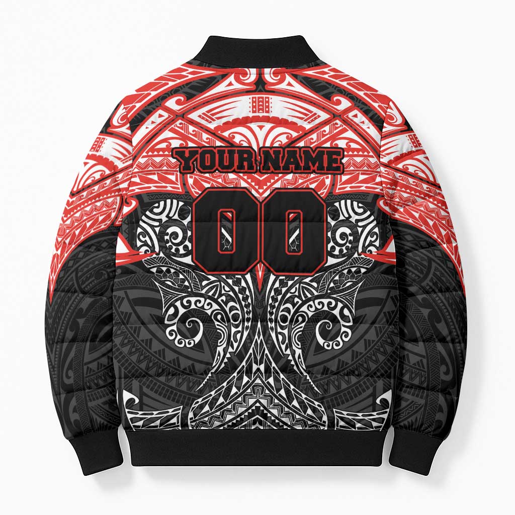 Personalized St. George Illawarra Dragons Bomber Puffer Jacket Polynesian Tribal Pattern Style