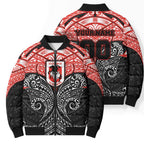 Personalized St. George Illawarra Dragons Bomber Puffer Jacket Polynesian Tribal Pattern Style