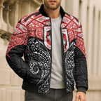 Personalized St. George Illawarra Dragons Bomber Puffer Jacket Polynesian Tribal Pattern Style