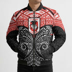 Personalized St. George Illawarra Dragons Bomber Puffer Jacket Polynesian Tribal Pattern Style