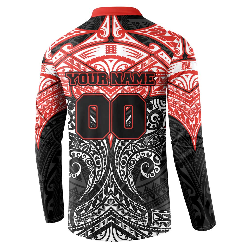 Personalized St. George Illawarra Dragons Button Sweatshirt Polynesian Tribal Pattern Style