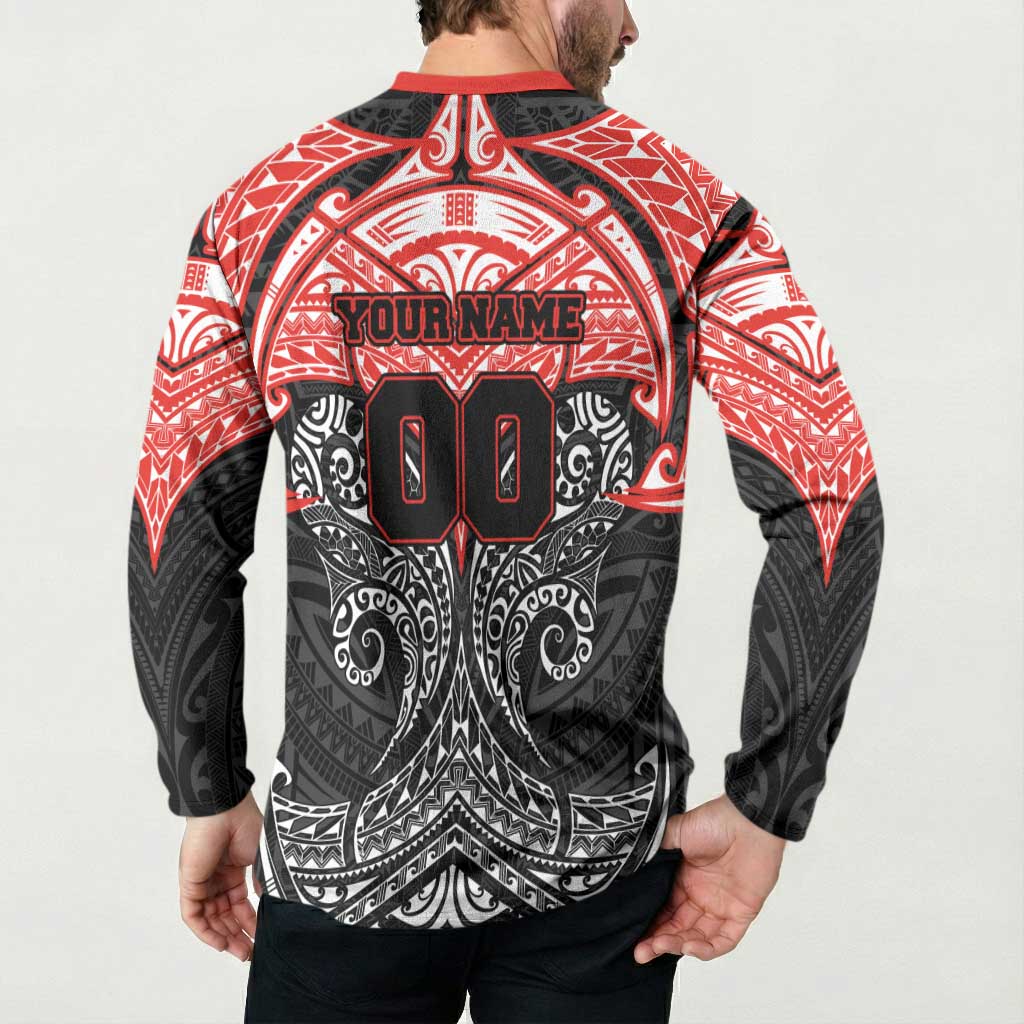 Personalized St. George Illawarra Dragons Button Sweatshirt Polynesian Tribal Pattern Style