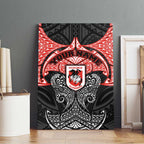 Personalized St. George Illawarra Dragons Canvas Wall Art Polynesian Tribal Pattern Style