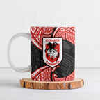Personalized St. George Illawarra Dragons Ceramic Mug Polynesian Tribal Pattern Style