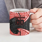 Personalized St. George Illawarra Dragons Ceramic Mug Polynesian Tribal Pattern Style