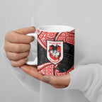 Personalized St. George Illawarra Dragons Ceramic Mug Polynesian Tribal Pattern Style