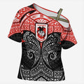 Personalized St. George Illawarra Dragons Cross Shoulder Shirt Polynesian Tribal Pattern Style