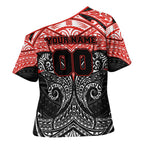 Personalized St. George Illawarra Dragons Cross Shoulder Shirt Polynesian Tribal Pattern Style