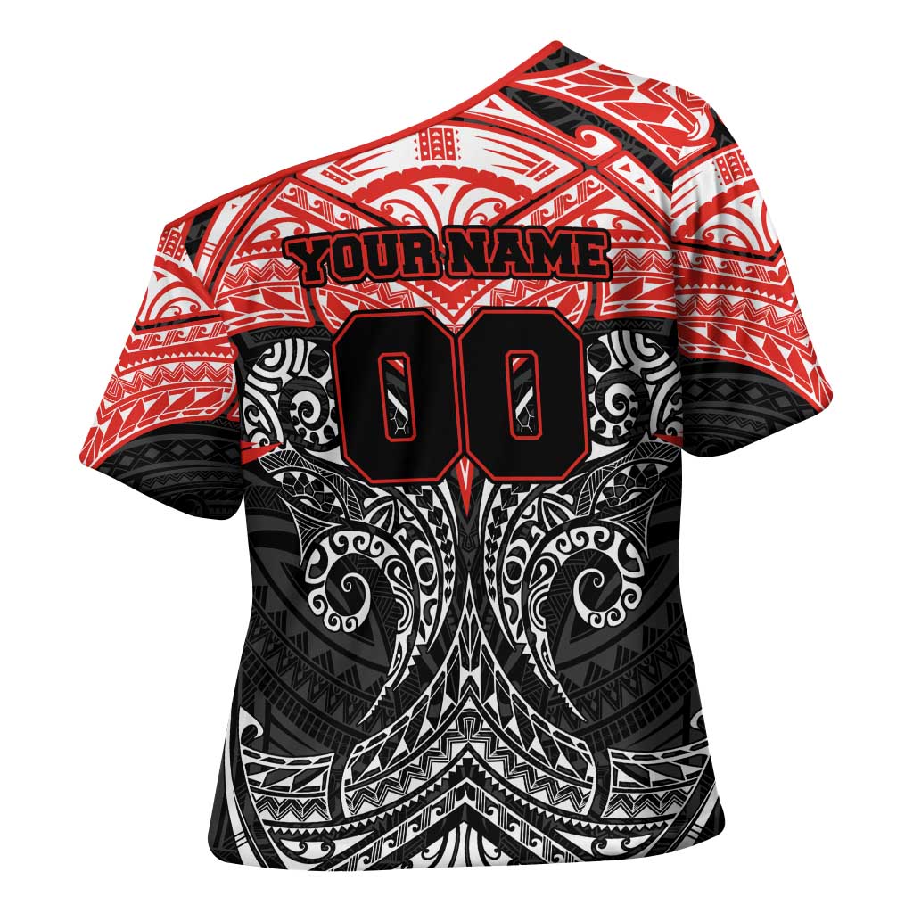 Personalized St. George Illawarra Dragons Cross Shoulder Shirt Polynesian Tribal Pattern Style