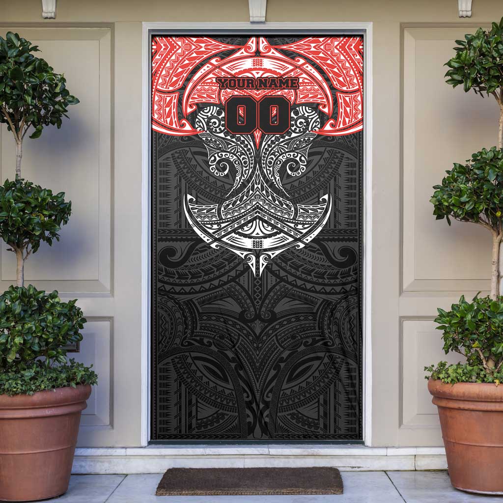 Personalized St. George Illawarra Dragons Door Cover Polynesian Tribal Pattern Style