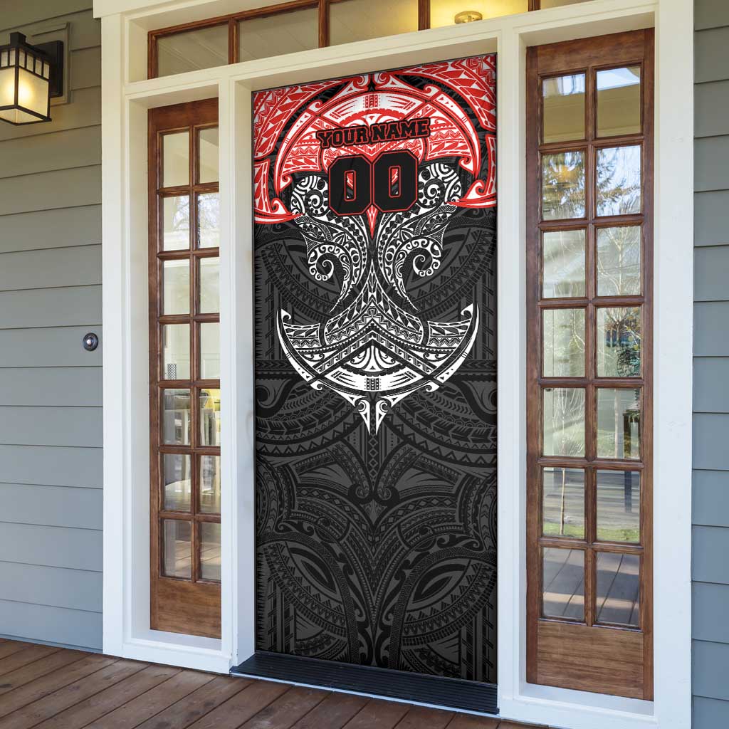 Personalized St. George Illawarra Dragons Door Cover Polynesian Tribal Pattern Style
