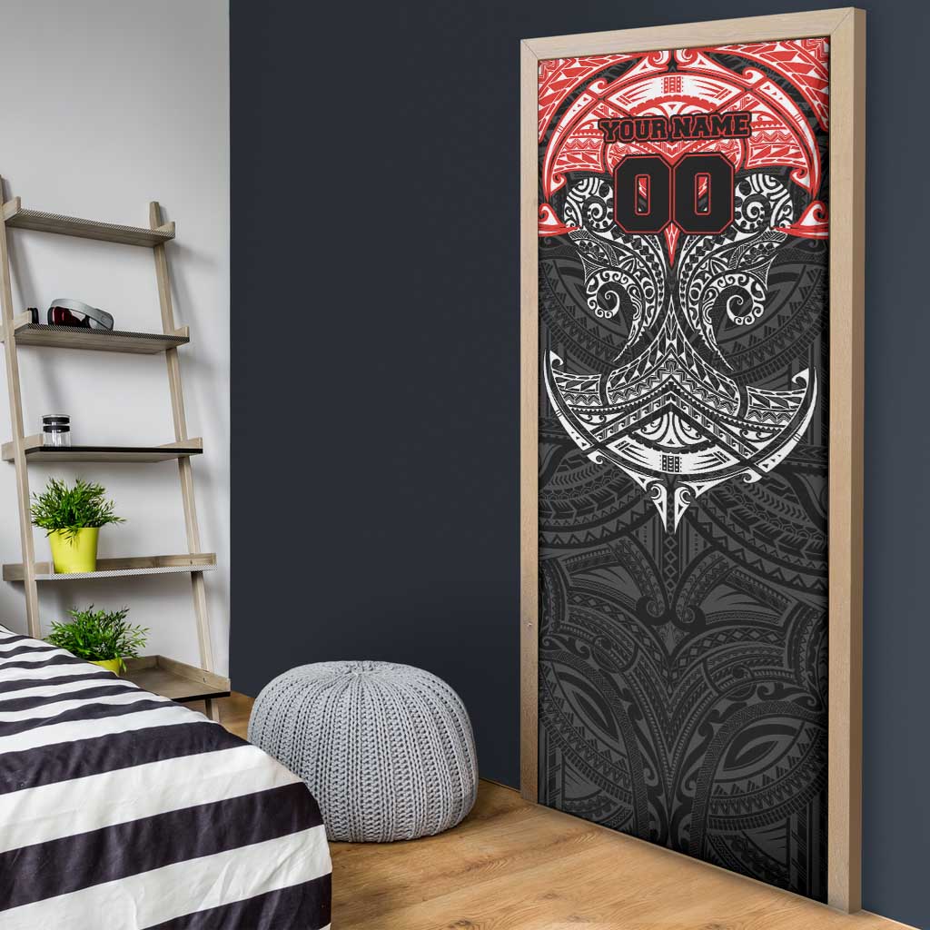 Personalized St. George Illawarra Dragons Door Cover Polynesian Tribal Pattern Style