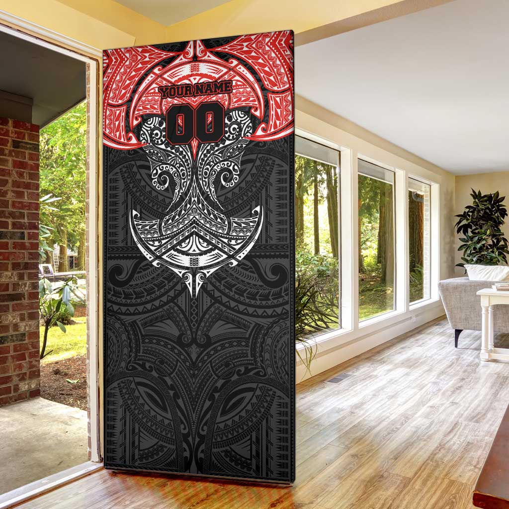 Personalized St. George Illawarra Dragons Door Cover Polynesian Tribal Pattern Style