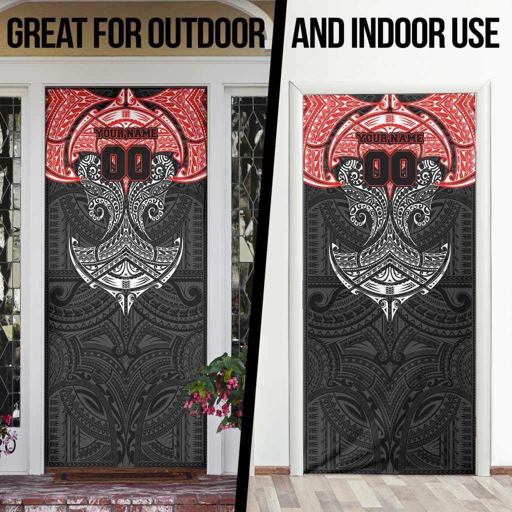 Personalized St. George Illawarra Dragons Door Cover Polynesian Tribal Pattern Style