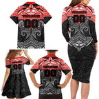 Personalized St. George Illawarra Dragons Family Matching Long Sleeve Bodycon Dress and Hawaiian Shirt Polynesian Tribal Pattern Style