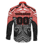 Personalized St. George Illawarra Dragons Family Matching Long Sleeve Bodycon Dress and Hawaiian Shirt Polynesian Tribal Pattern Style