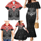 Personalized St. George Illawarra Dragons Family Matching Mermaid Dress and Hawaiian Shirt Polynesian Tribal Pattern Style