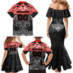Personalized St. George Illawarra Dragons Family Matching Mermaid Dress and Hawaiian Shirt Polynesian Tribal Pattern Style